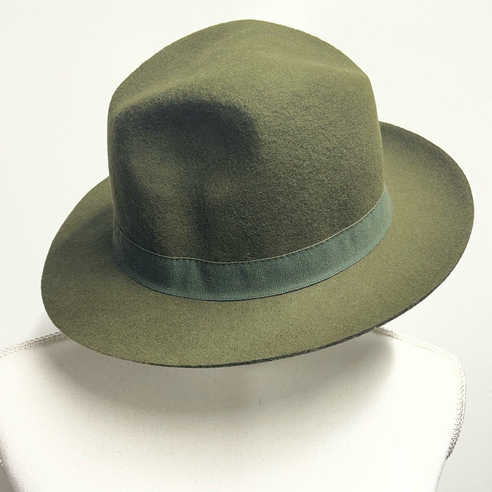 J. Crew NEW 100% Wool Olive Green Fedora Hat small medium